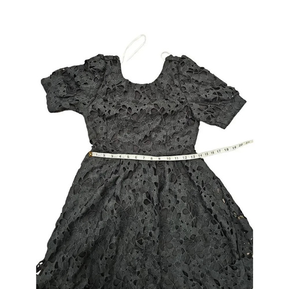 Lulu's For a Moment Black Lace Cutout Mini Skater Dress Size M - Picture 9 of 12